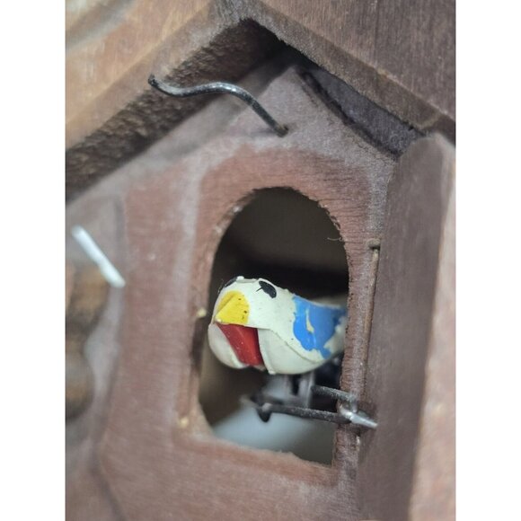 Cuckoo Clock German Black Coehler Forest made Vintage- NOT WORKING FOR PARTS - Picture 13 of 16